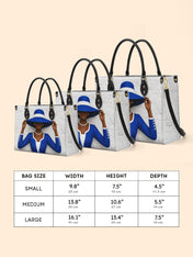 Blue Crowned Premium Leather Handbag QR0TV282