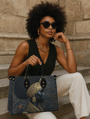 Ebony Sovereign Premium Leather Handbag QR0XD126