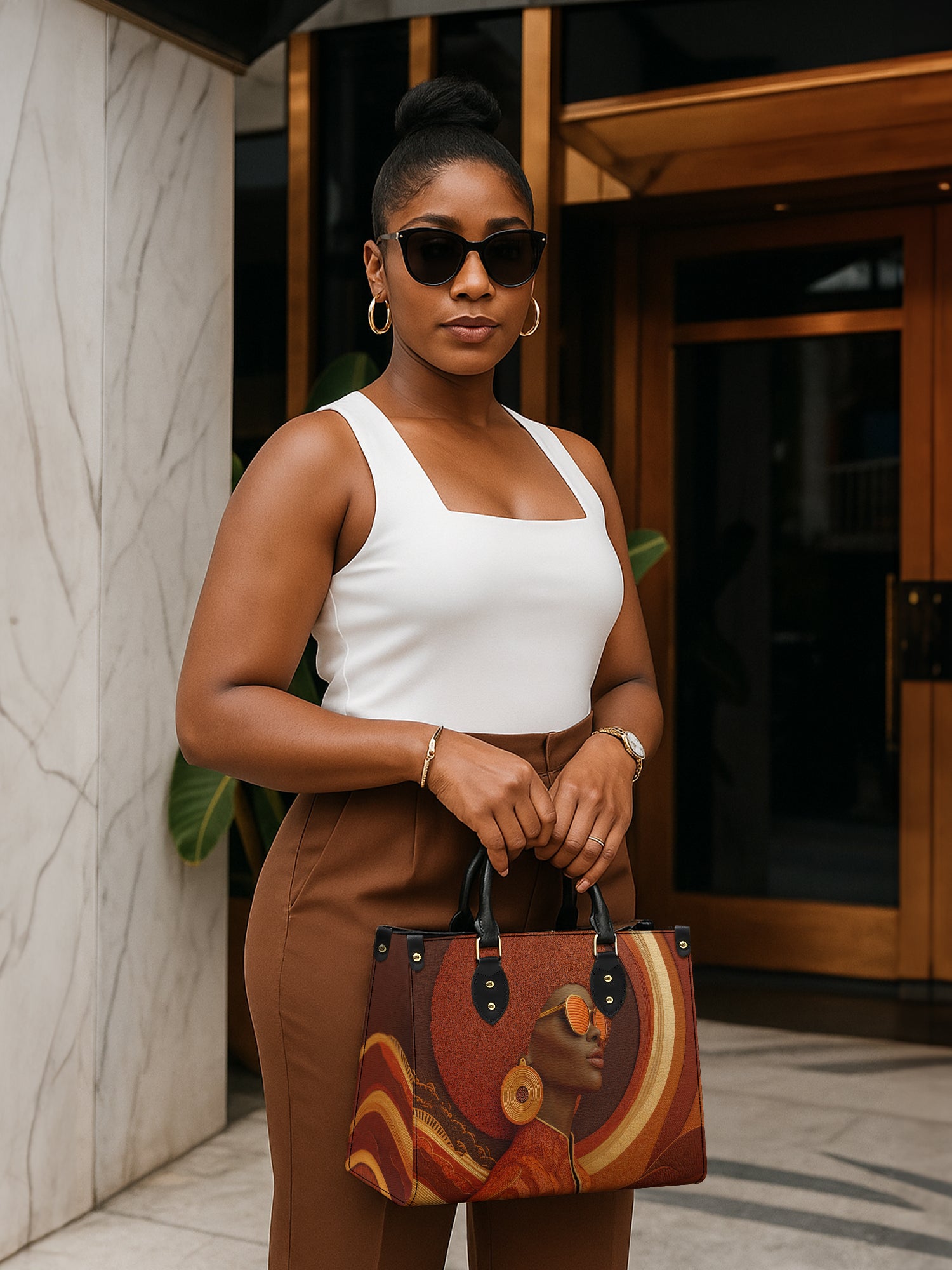 Fierce Frame Premium Leather Handbag QR0TD307