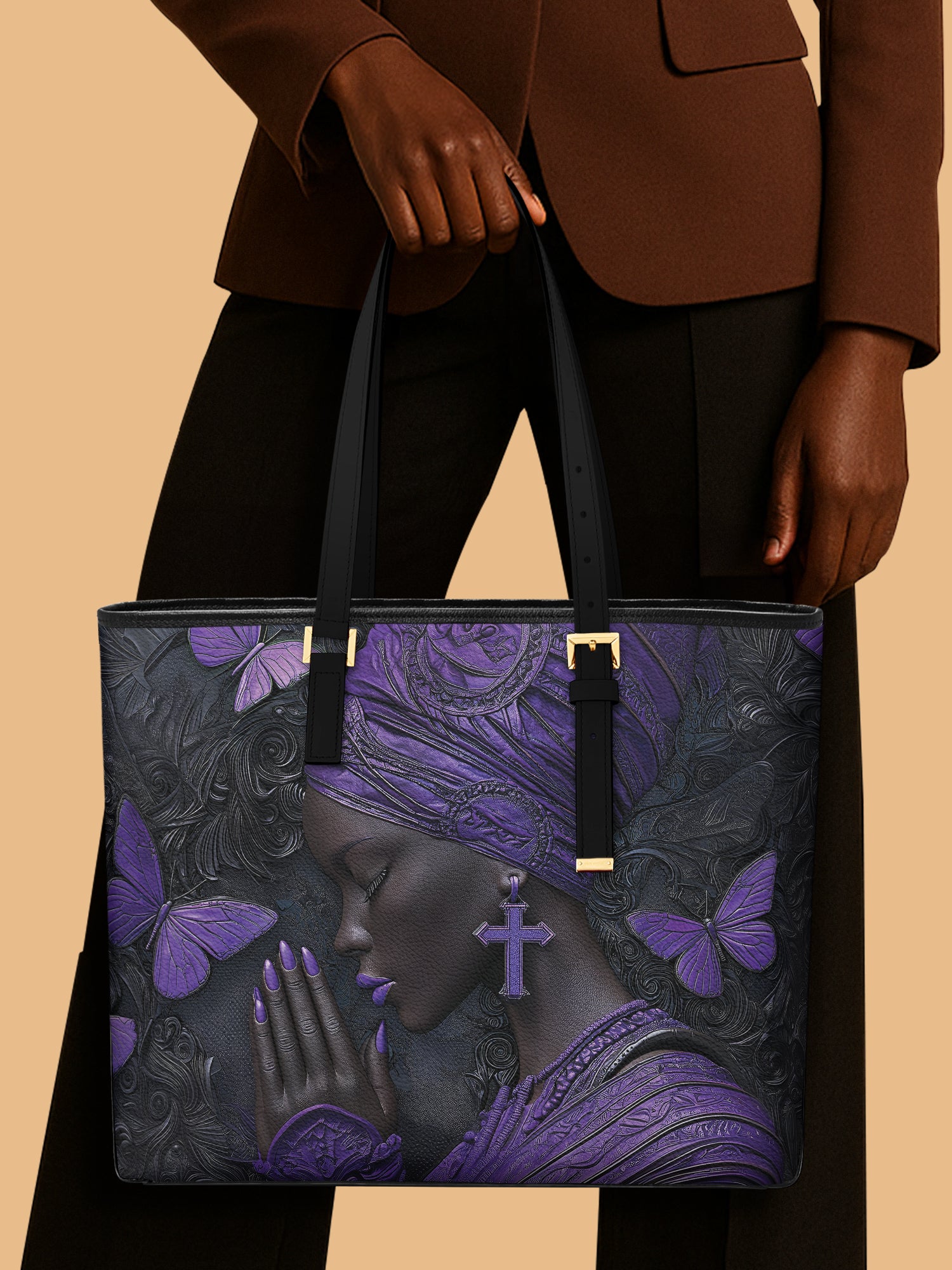 Godly Essence Sleek Leather Tote QR0TV238