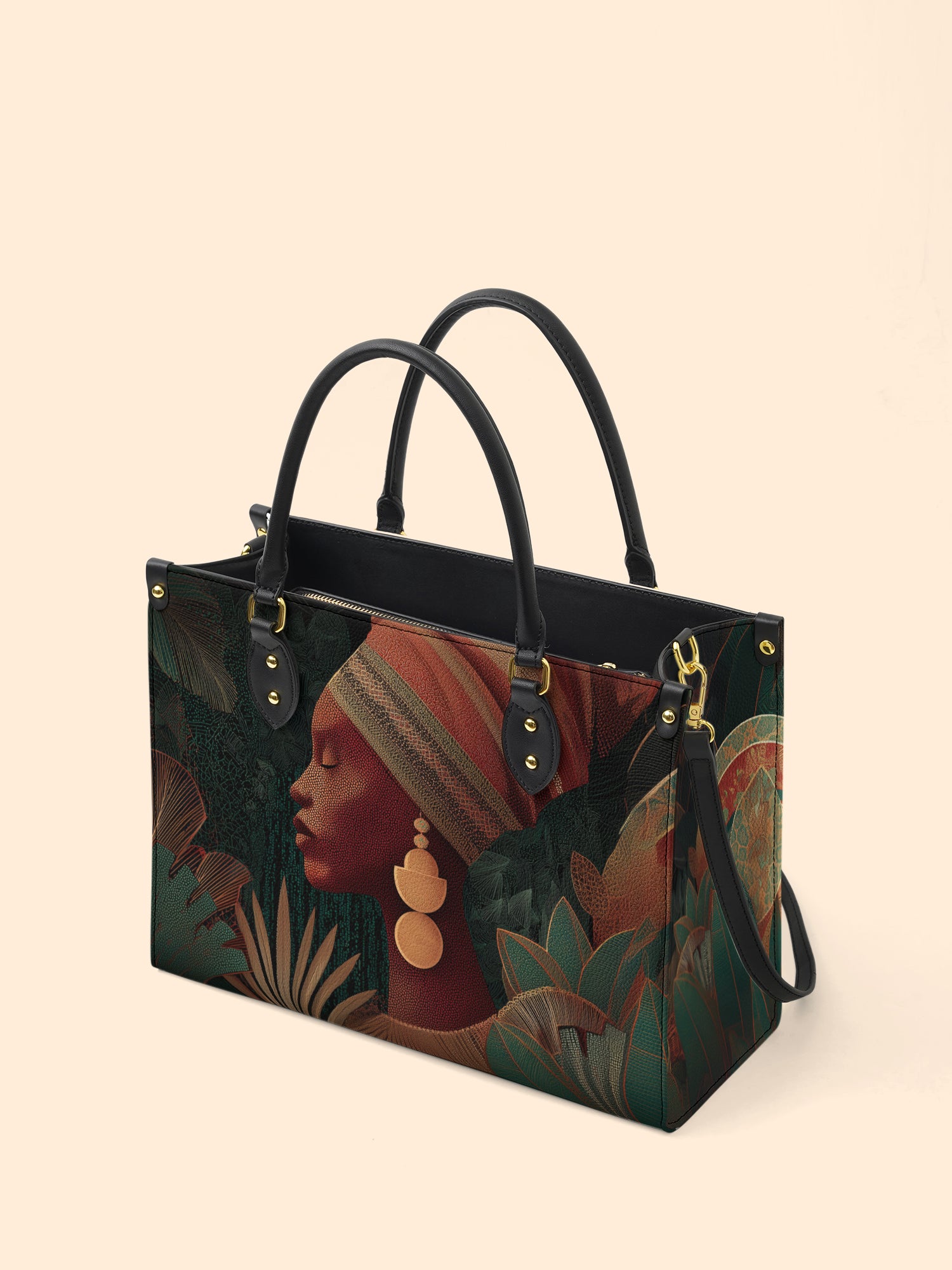 Adorned Silhouette Premium Leather Handbag QR0HH117