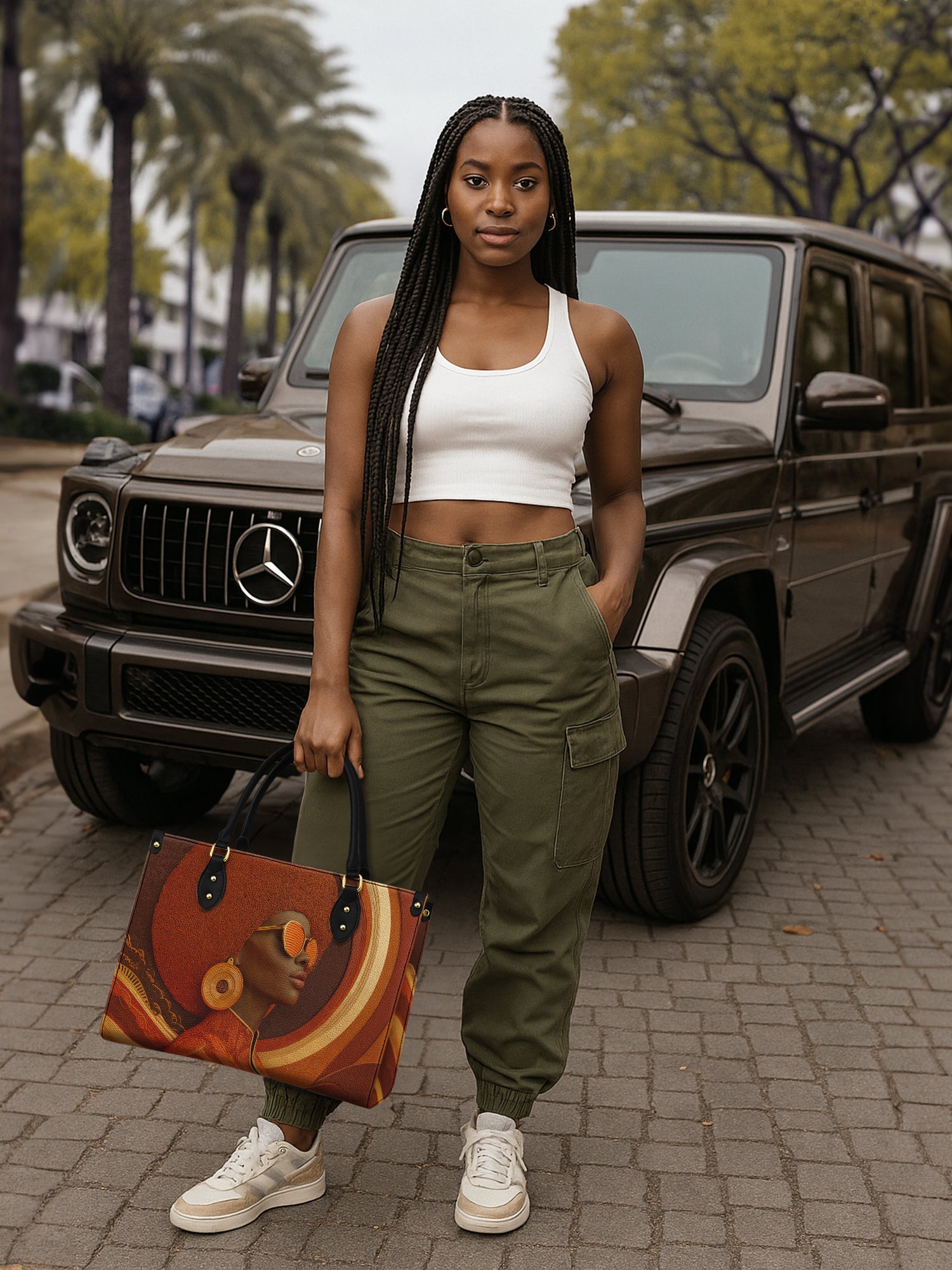 Fierce Frame Premium Leather Handbag QR0TD307