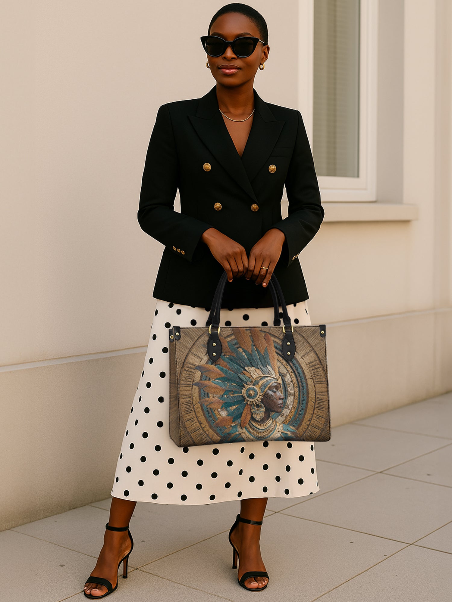 Sacred Grain Premium Leather Handbag QR0TD376