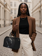 Pure Ebony Leather Boston Bag QR0TD287
