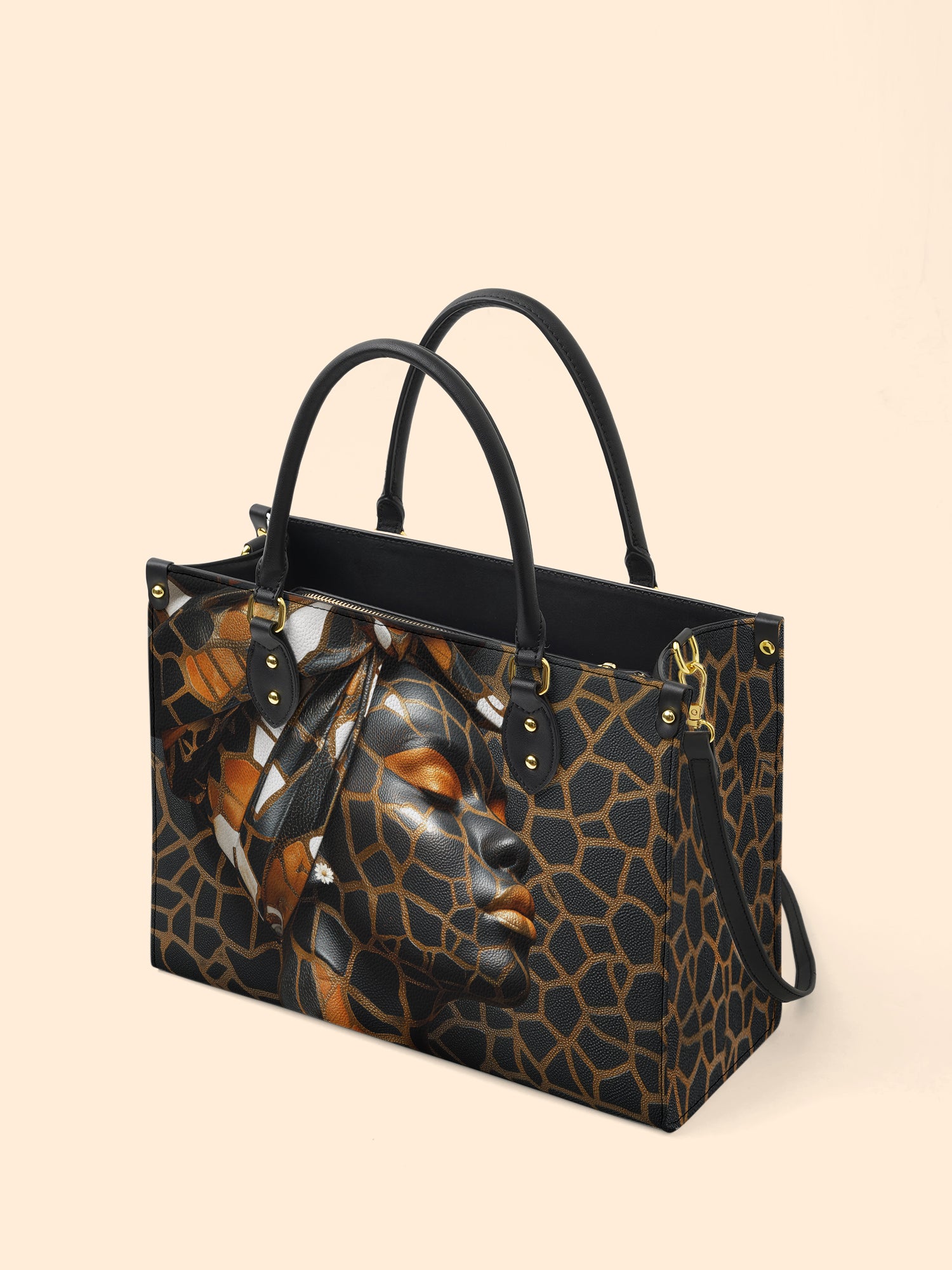 Giraffe Grace Premium Leather Handbag QR0HH097