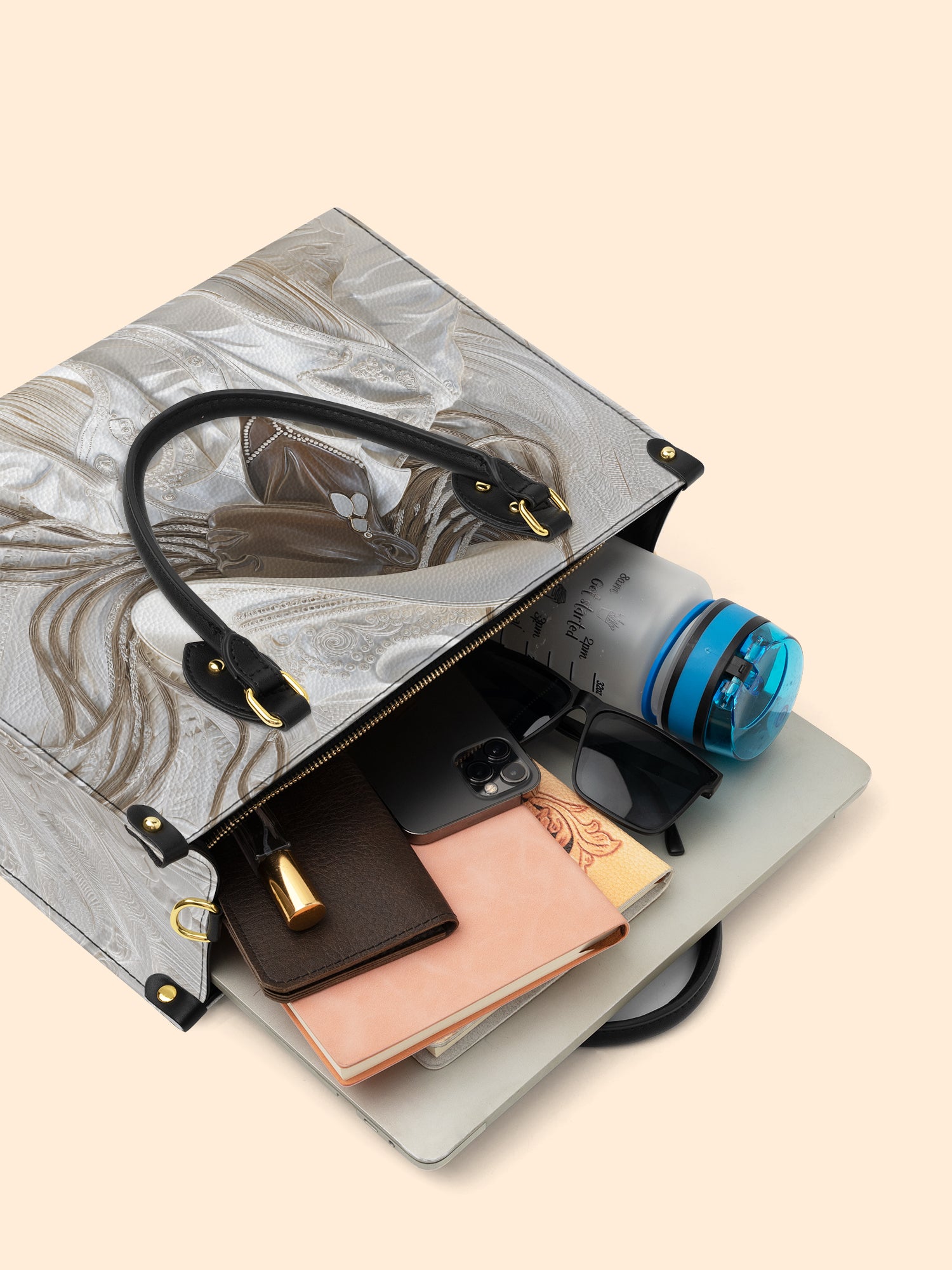 Ebony Dust Premium Leather Handbag QR0TD450