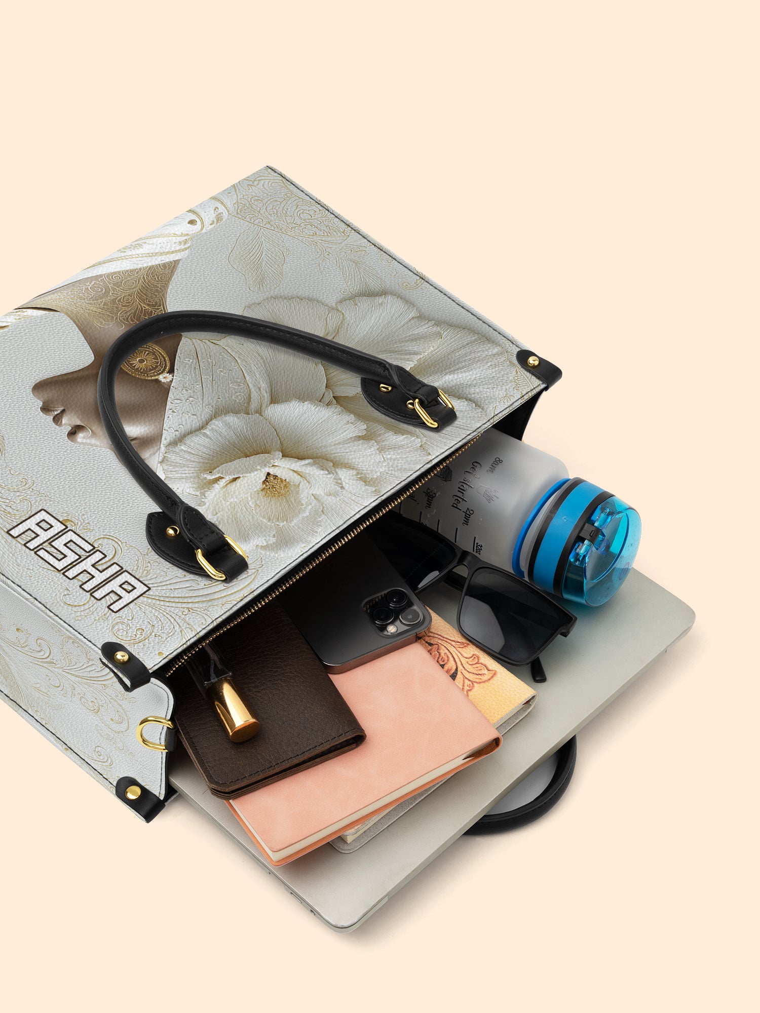 Luminous Bloom Premium Leather Handbag