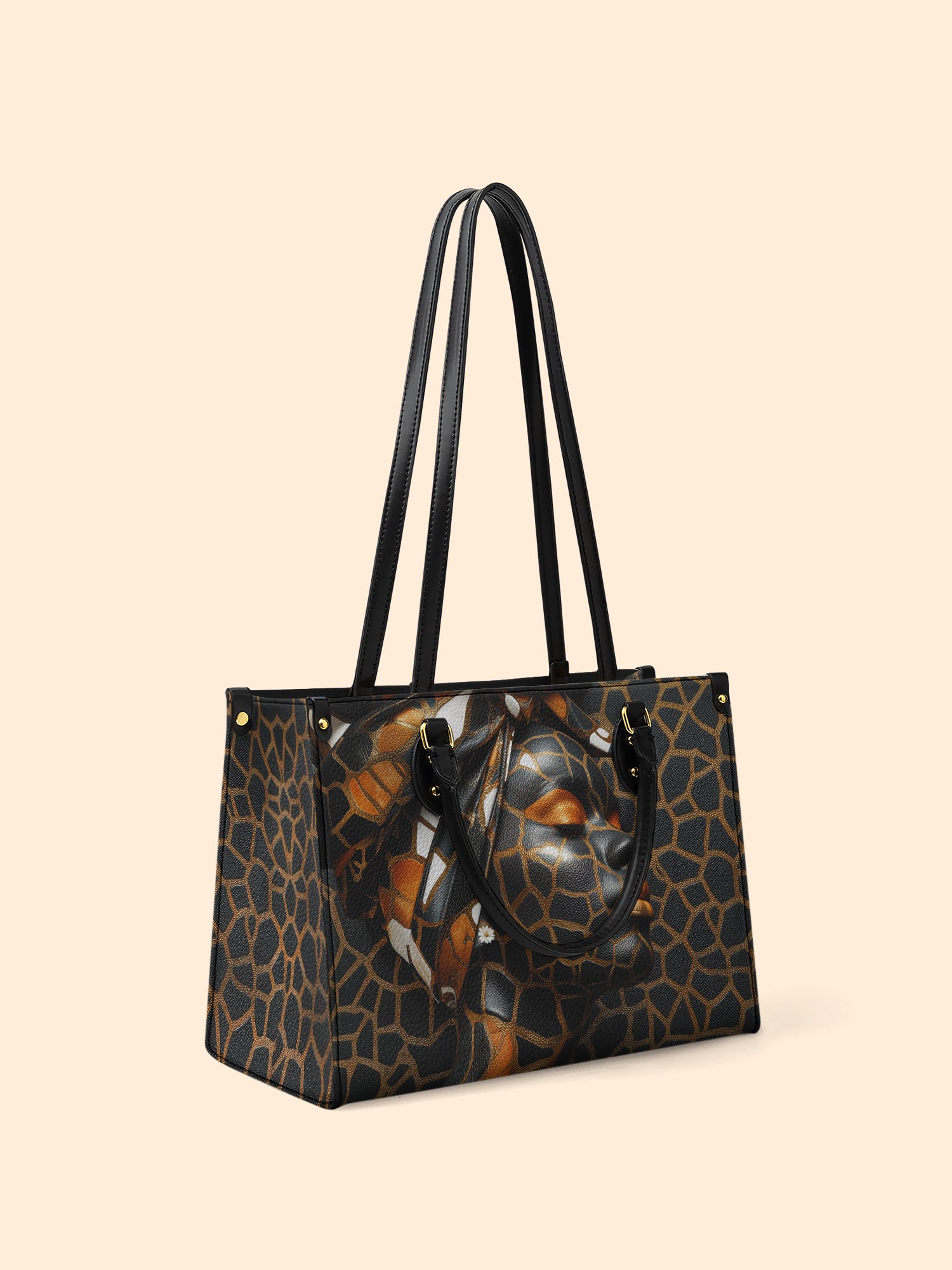 Giraffe Grace Premium Leather Handbag QR0HH097