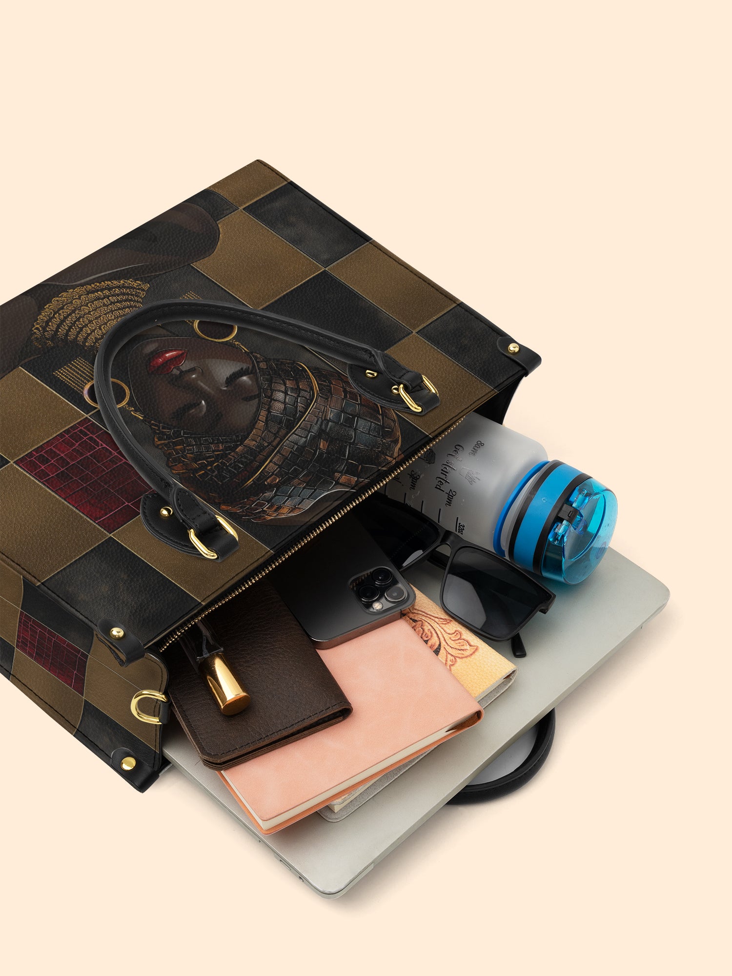 Golden Poise Premium Leather Handbag QR0XD760