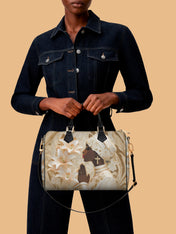 Divine Melanin Leather Boston Bag QR0TD553