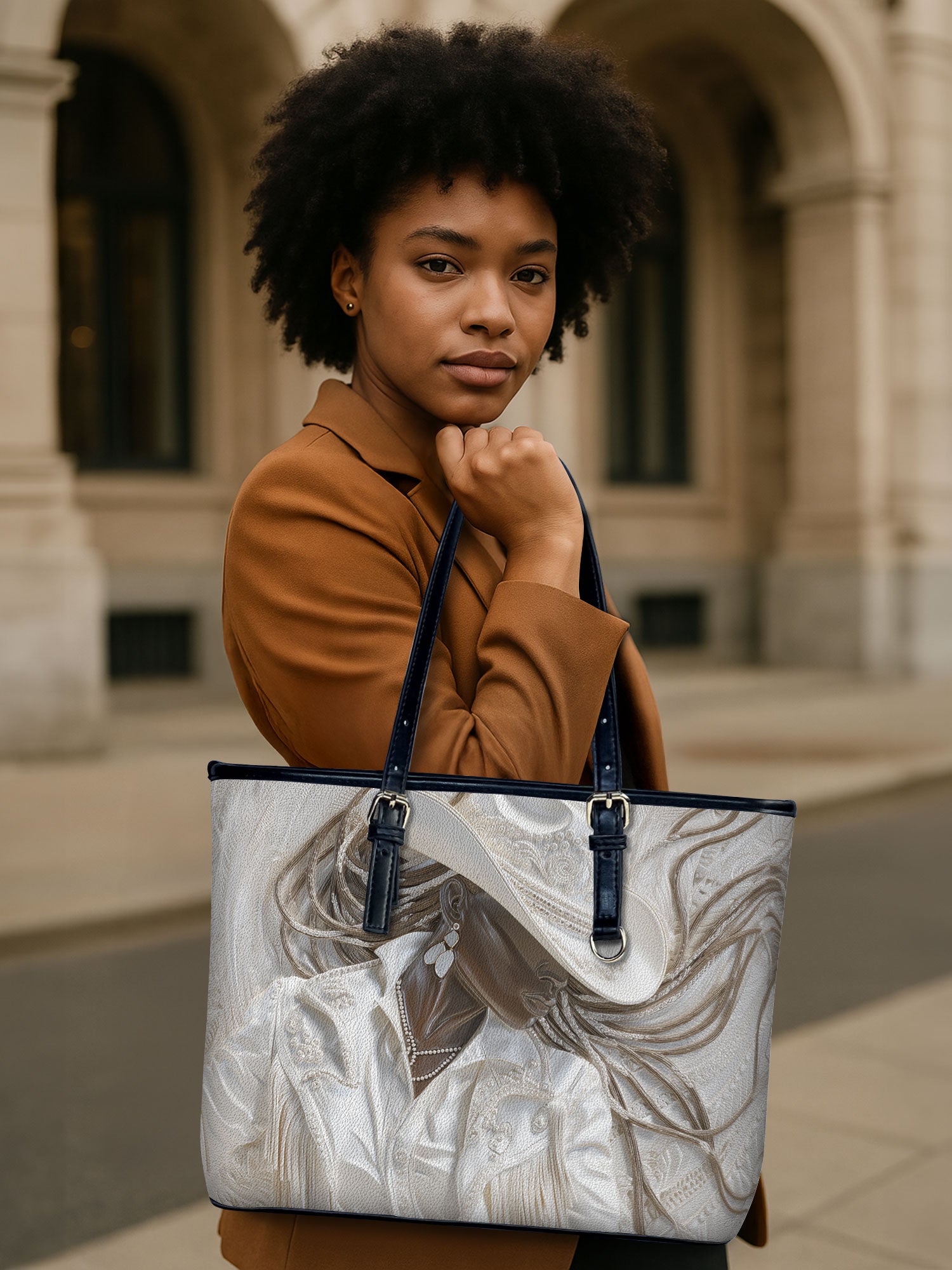 Ebony Dust Leather Bucket Bag QR0TD449