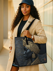 Ebony Sovereign Sleek Leather Tote QR0XD049