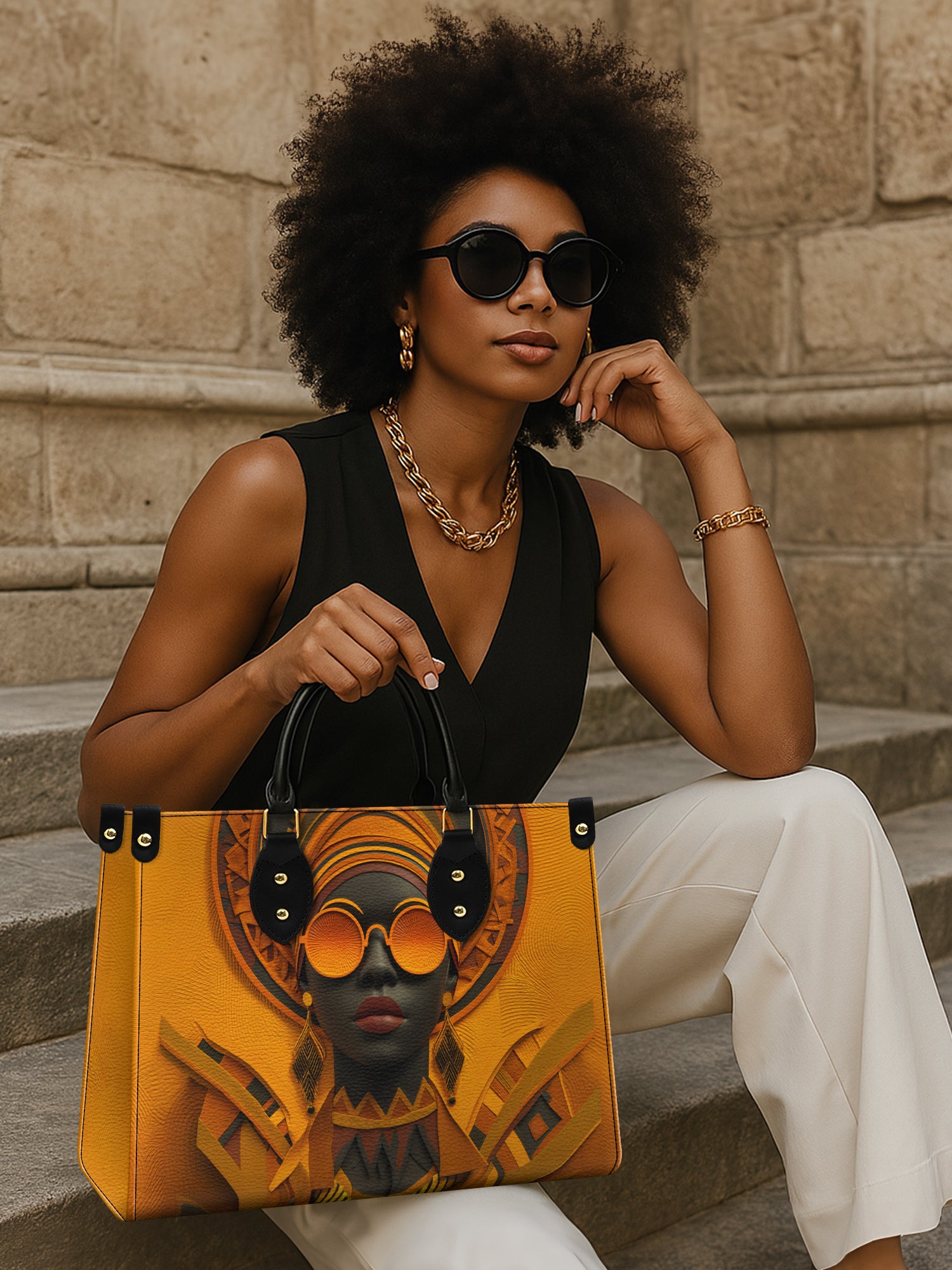 Dark Lens Premium Leather Handbag QR0TD304