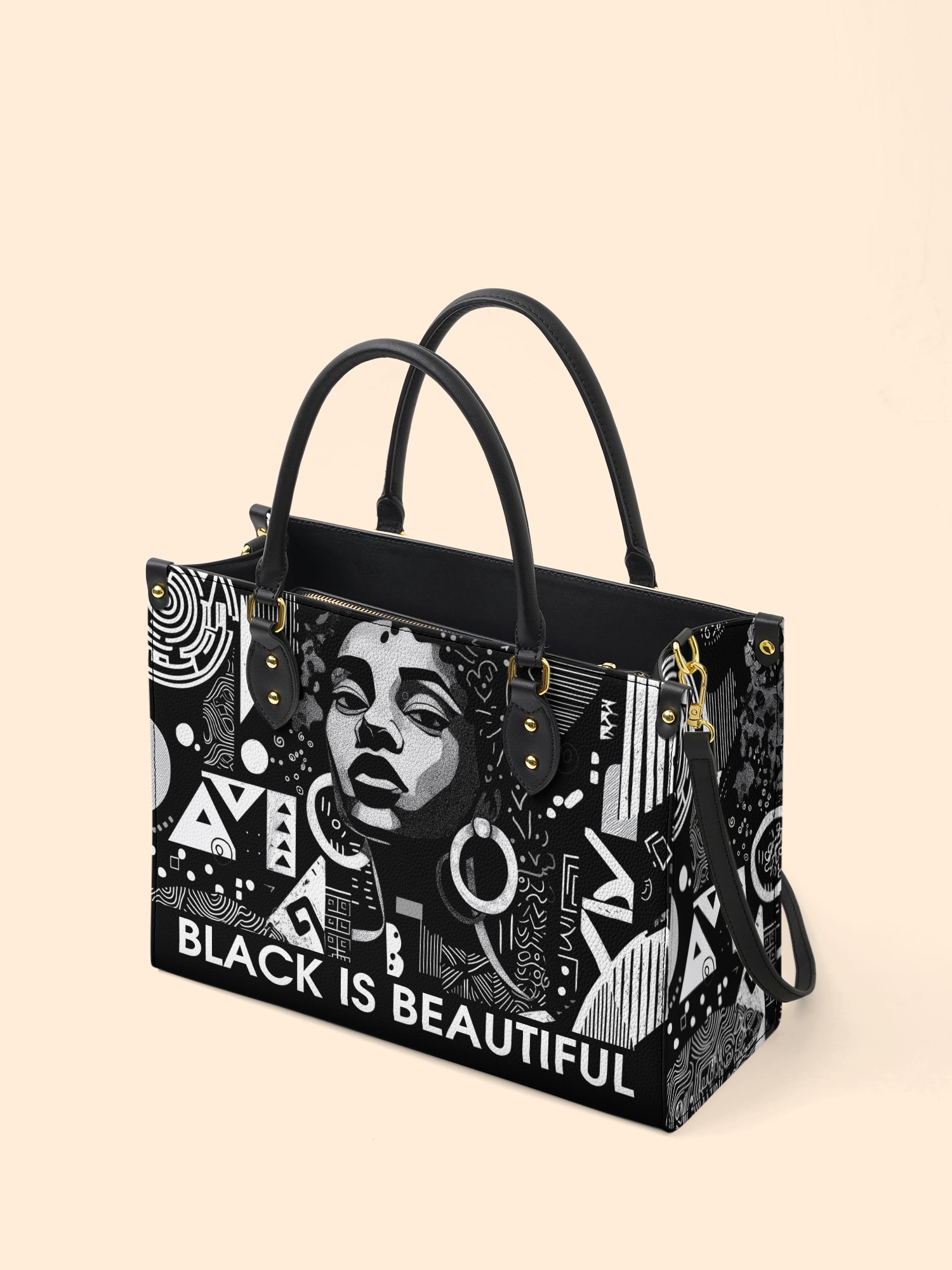 Black Beauty Premium Leather Handbag QR0XD1026