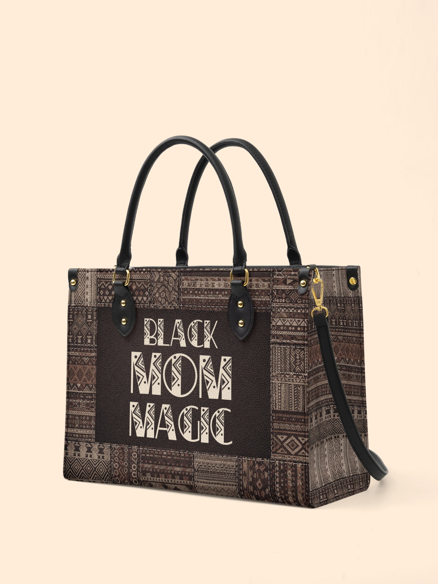 Black Mom Magic Premium Leather Handbag QR0HH205