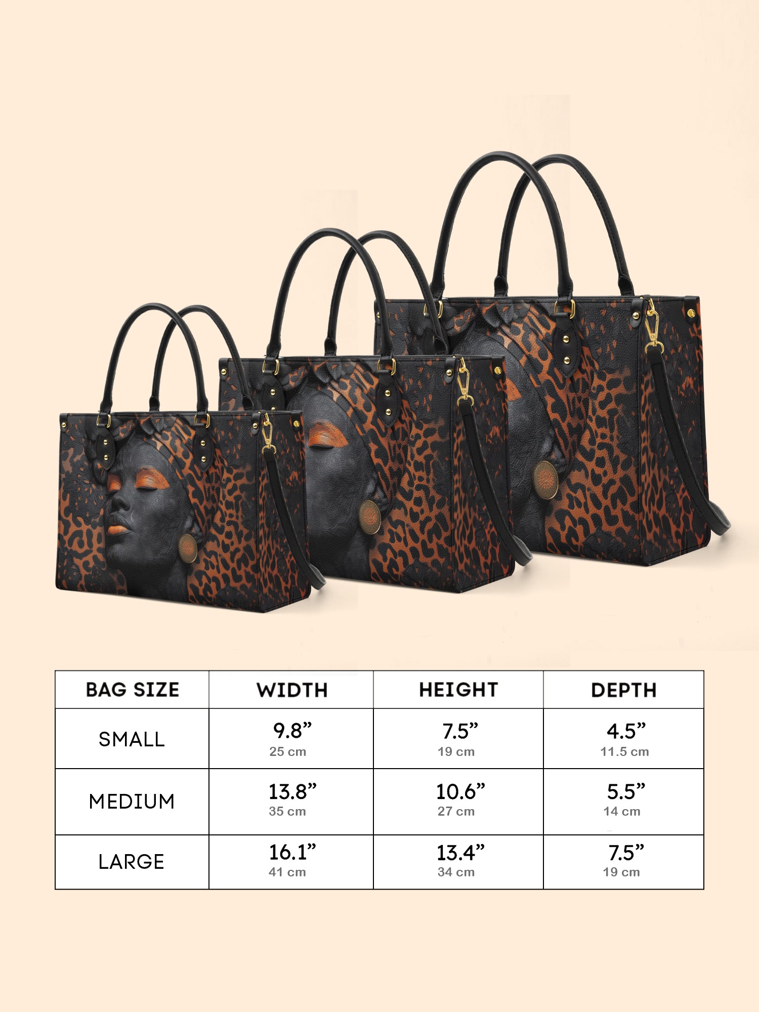 Cheetah Spirit Premium Leather Handbag QR0HH096
