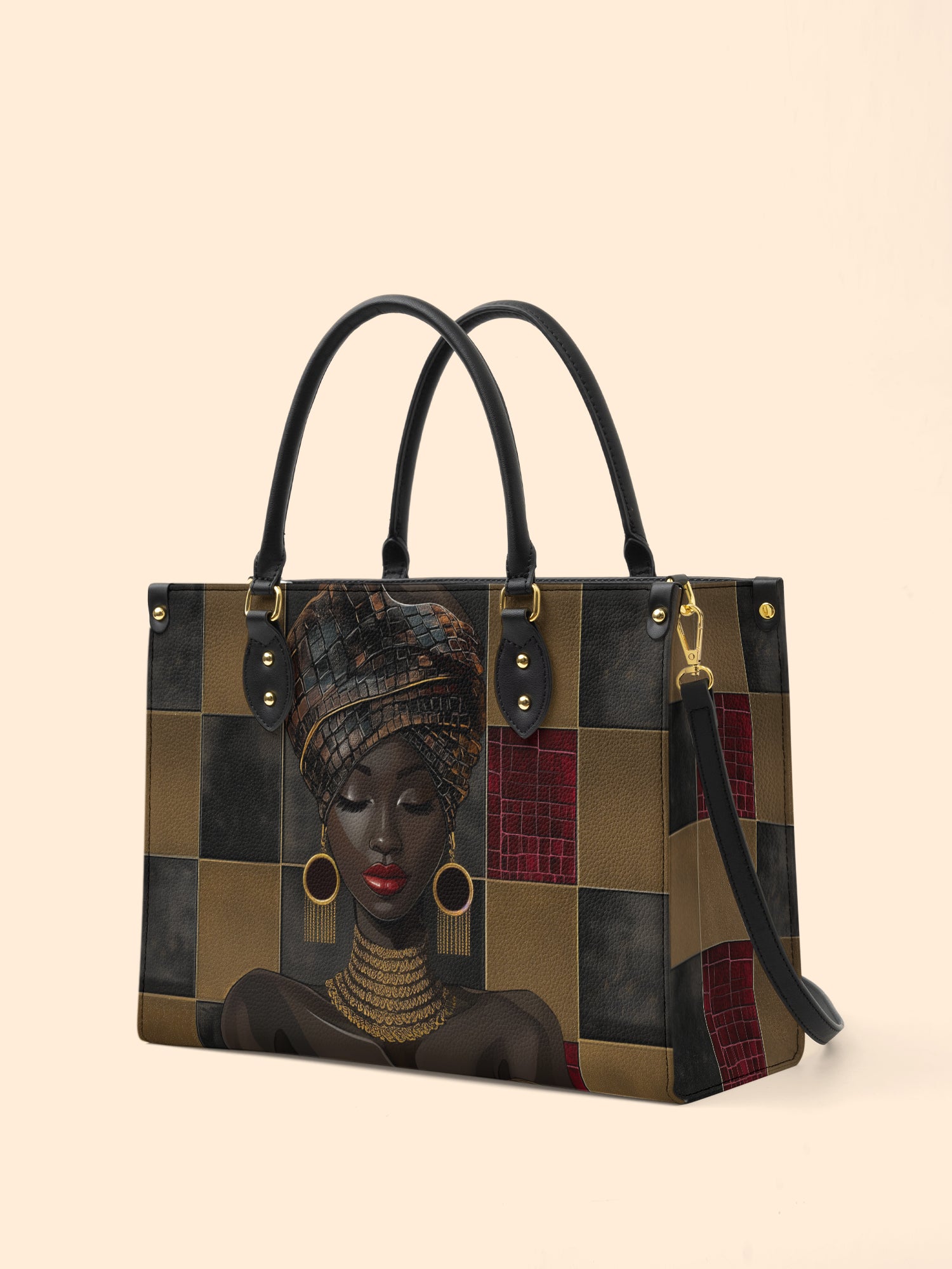 Golden Poise Premium Leather Handbag QR0XD760