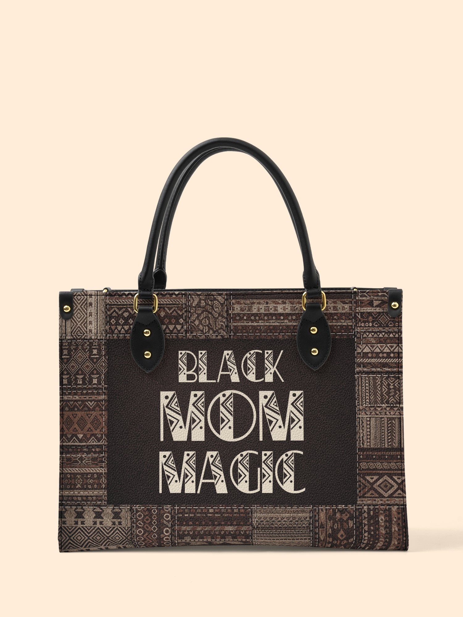 Black Mom Magic Premium Leather Handbag QR0HH205