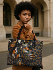 Giraffe Grace Premium Leather Handbag QR0HH097