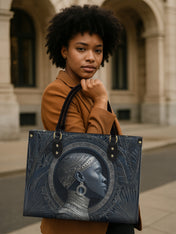 Midnight Sovereign Portrait Premium Leather Handbag QR0HH121