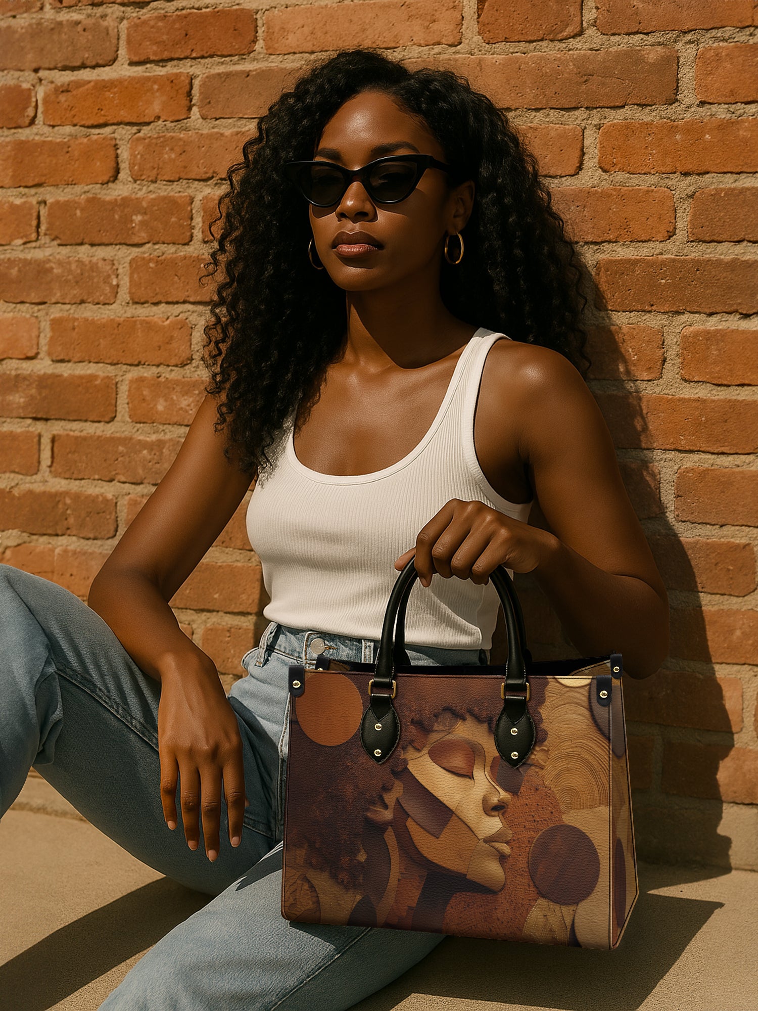 Golden Melanin Premium Leather Handbag QR0TD292