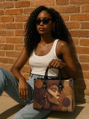 Golden Melanin Premium Leather Handbag QR0TD292