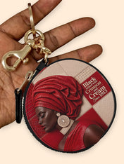 Draped in Crimson Circular Coin Pouch Bag Charm QR0XD500