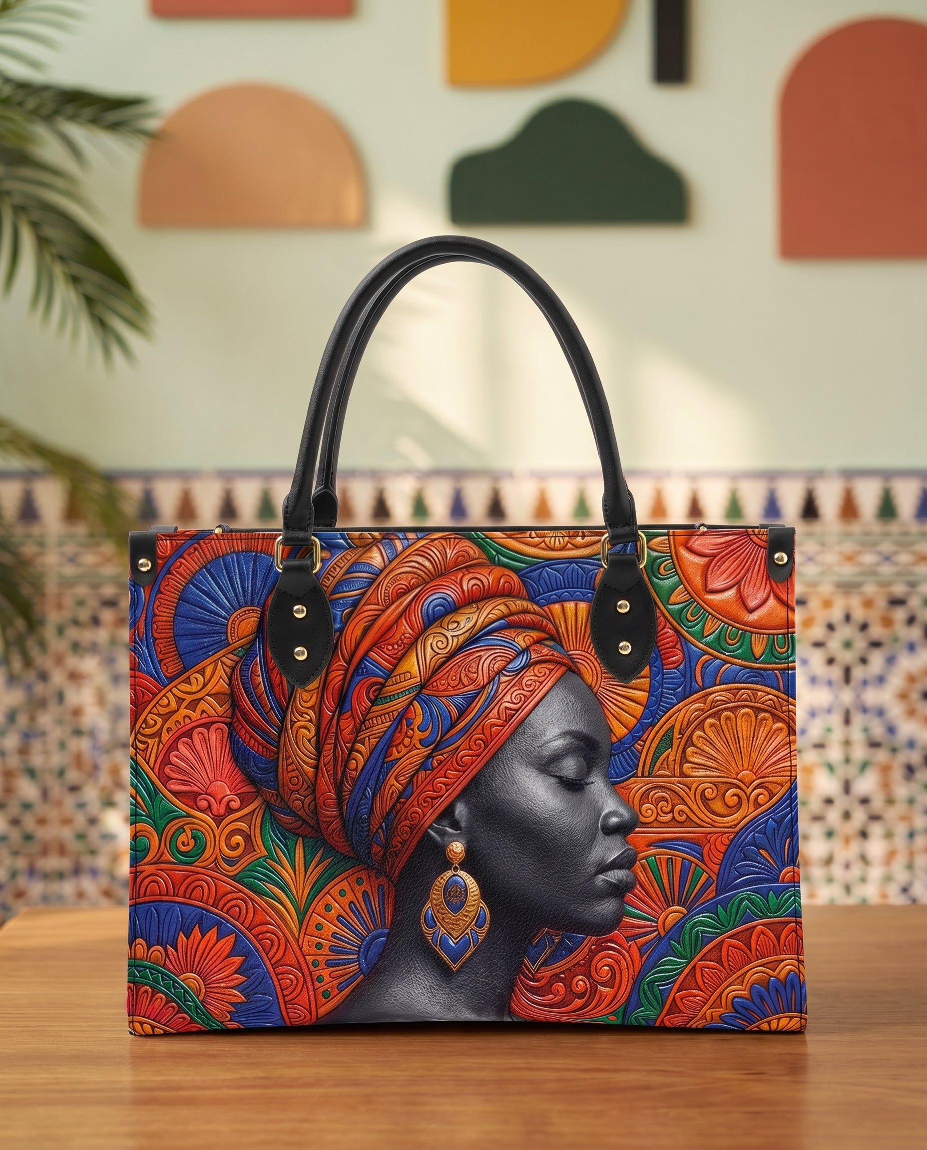 Ancestral Veil Premium Leather Handbag QR0TD701
