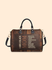 Black Mom Essence Leather Boston Bag QR0TV272