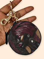 Crimson Sovereign Circular Coin Pouch Bag Charm QR0XD924