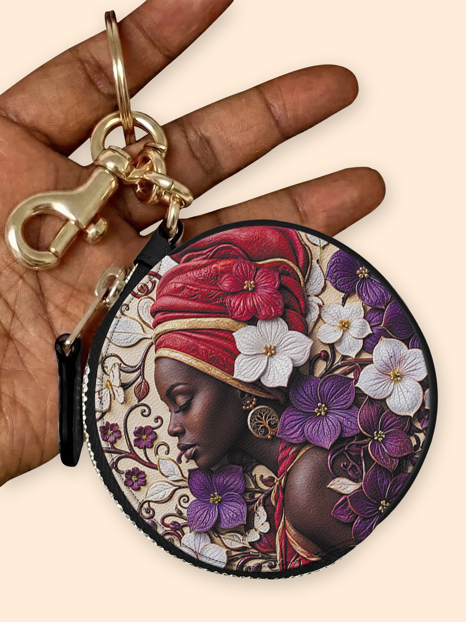 Violet Season Circular Coin Pouch Bag Charm QR0XD200