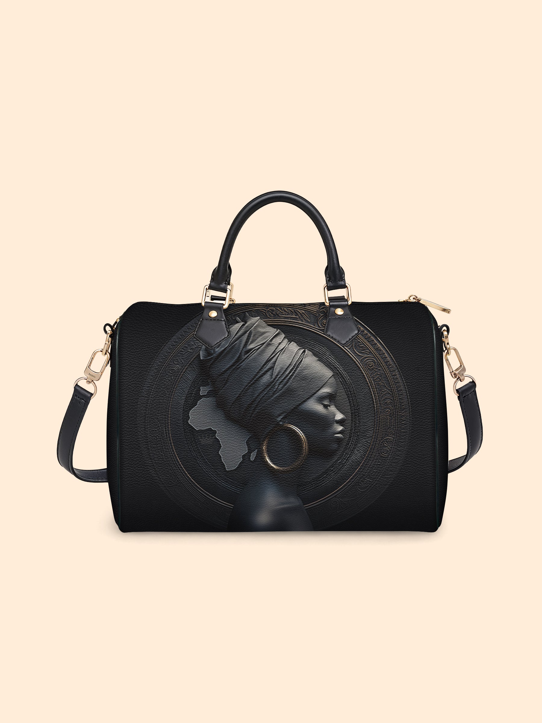 Pure Ebony Leather Boston Bag QR0TD287