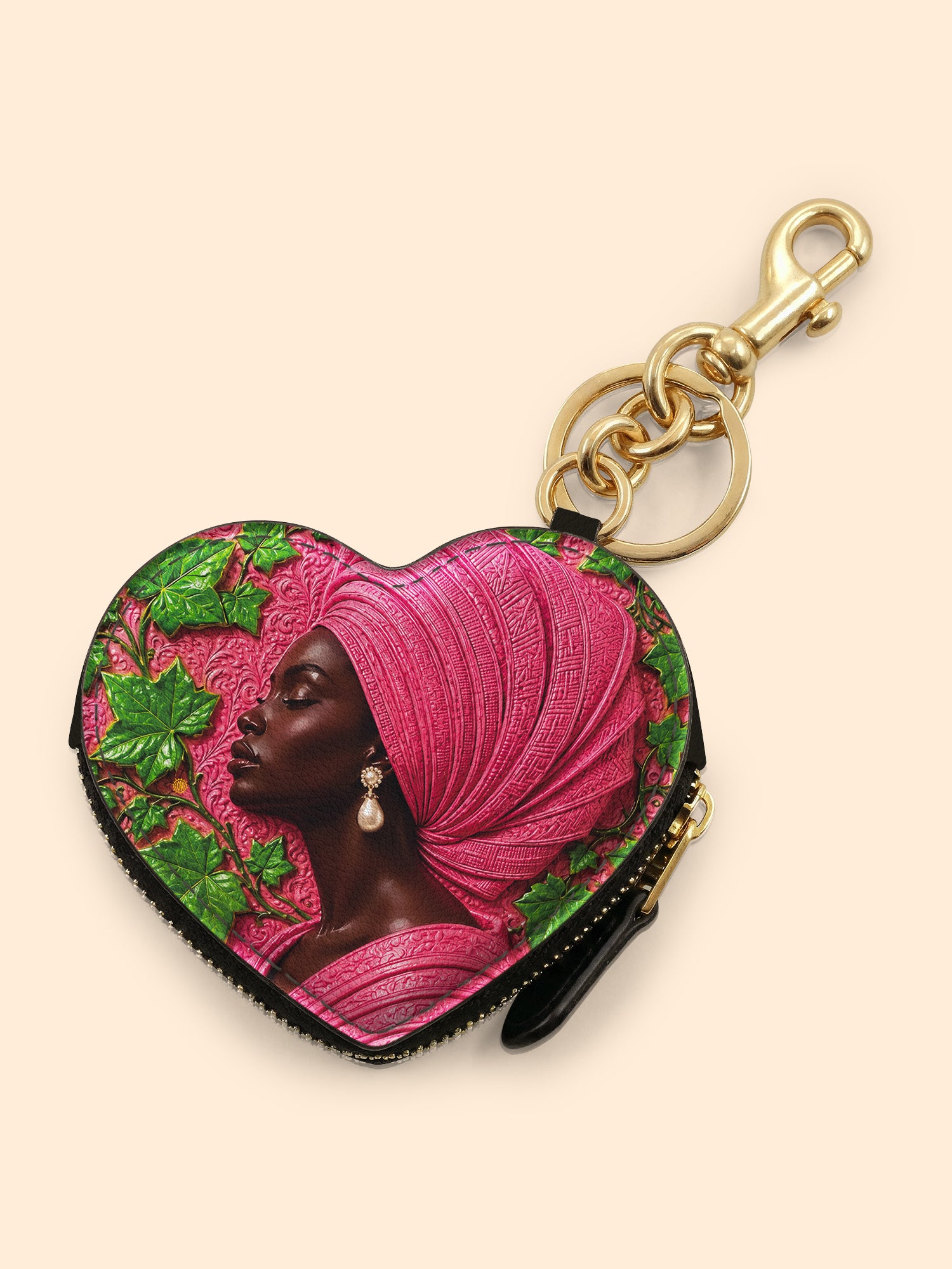 Pearl Legacy Heart Coin Pouch Bag Charm QR0TD704