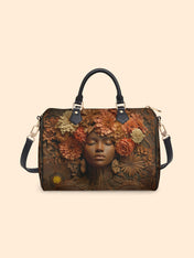 Afro Flora Leather Boston Bag QR0TV027