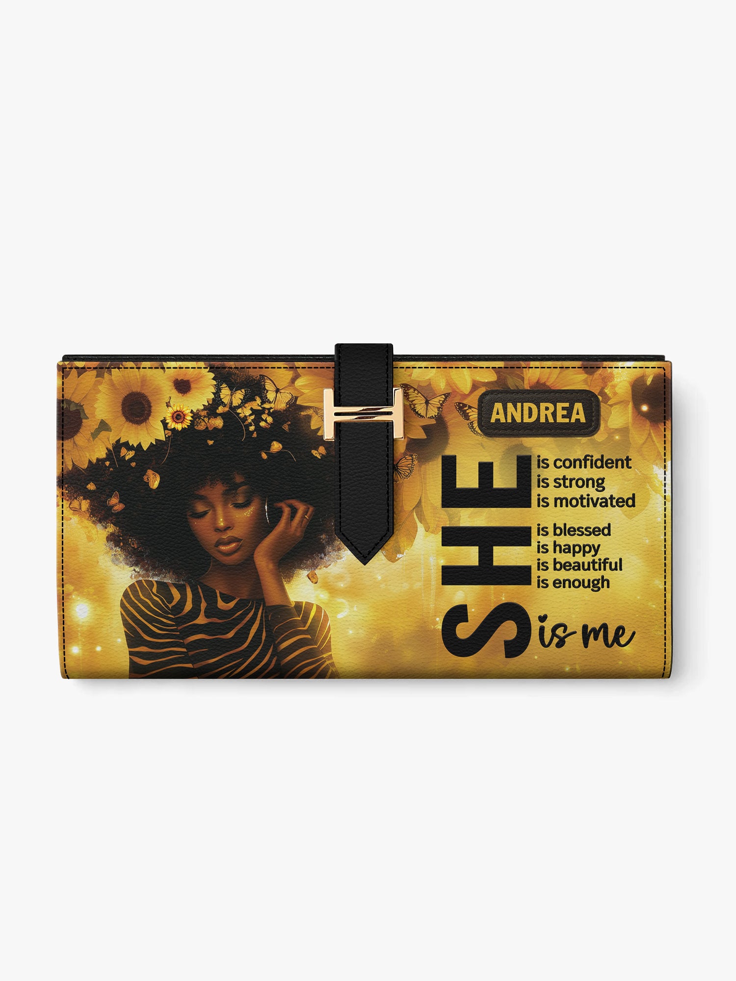 She Is Me Tab Closure Wallet