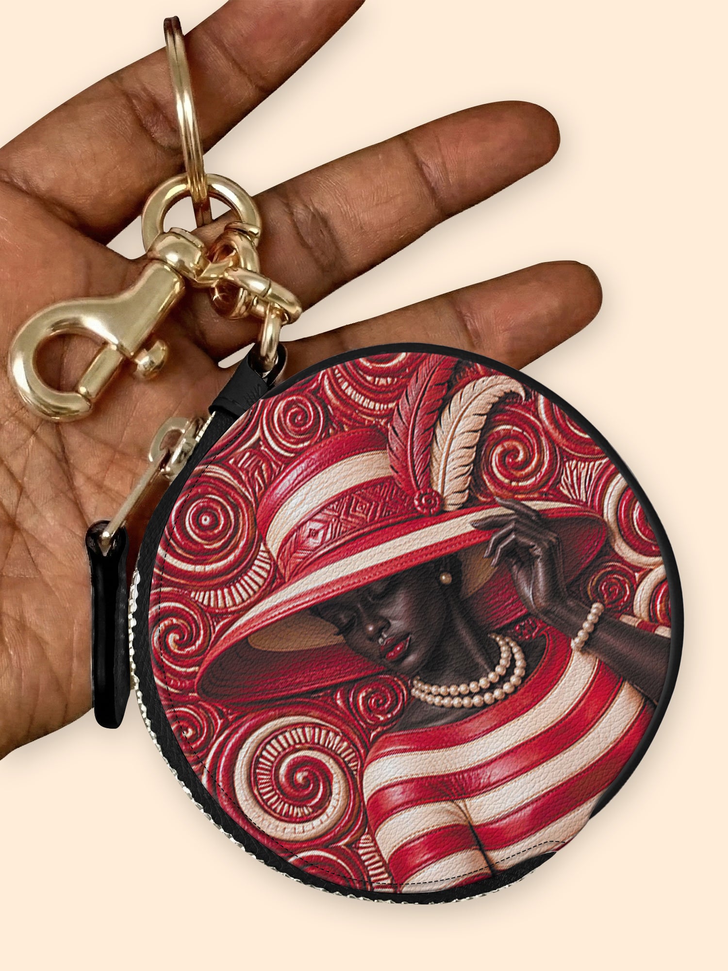 Anointed in Crimson Circular Coin Pouch Bag Charm QR0XD100