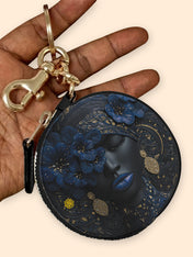 Midnight Bluebonnet Circular Coin Pouch Bag Charm QR0XD292