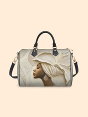 Ivory Blossom Leather Boston Bag QR0TV067