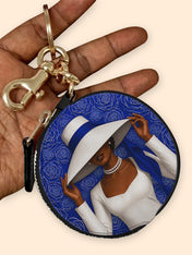Royal Bloom Circular Coin Pouch Bag Charm QR0TV281