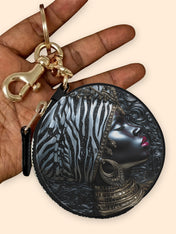 Afri Jewel Circular Coin Pouch Bag Charm QR0XD459
