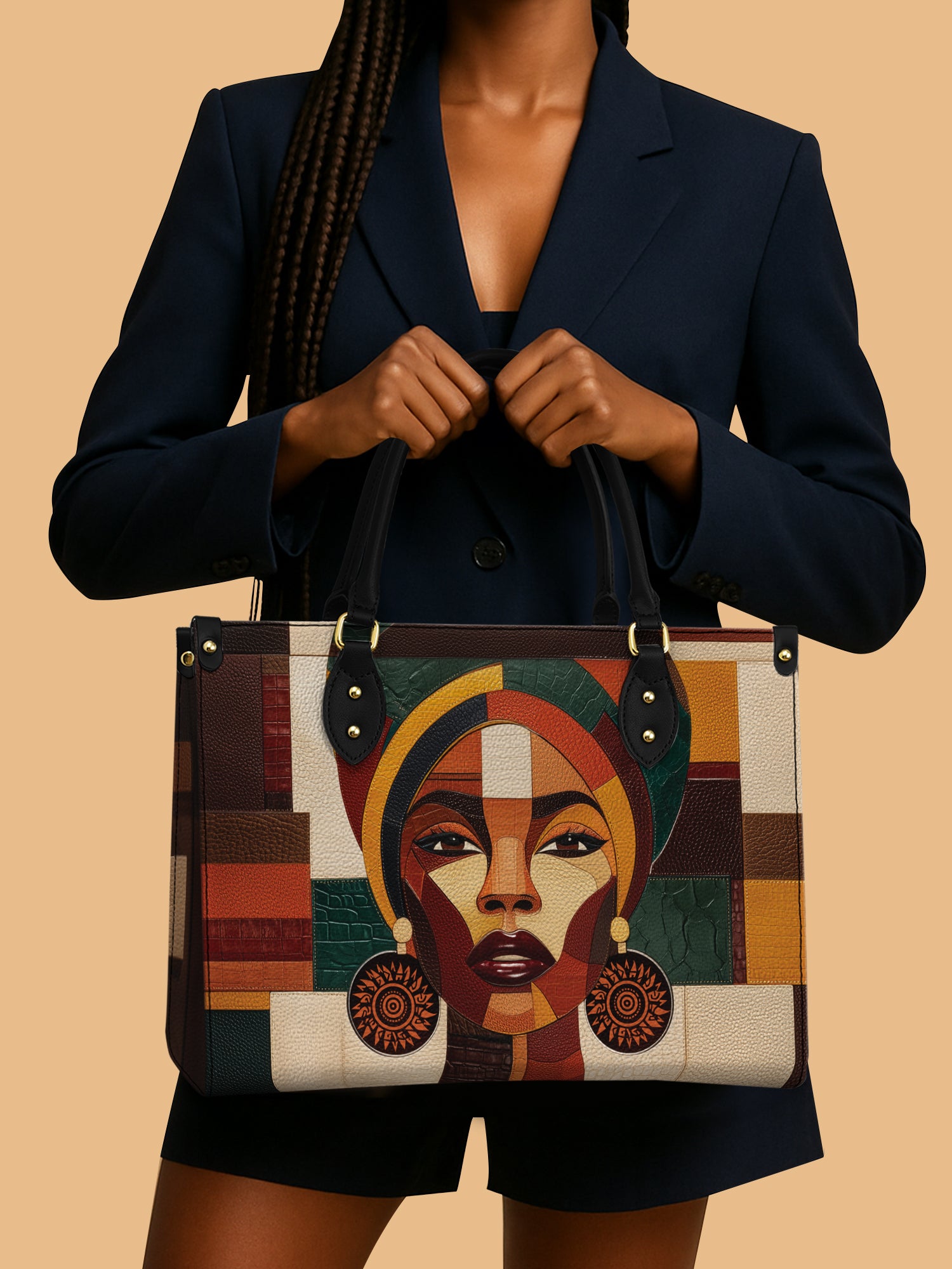 Rooted Mosaic Premium Leather Handbag QR0XD599