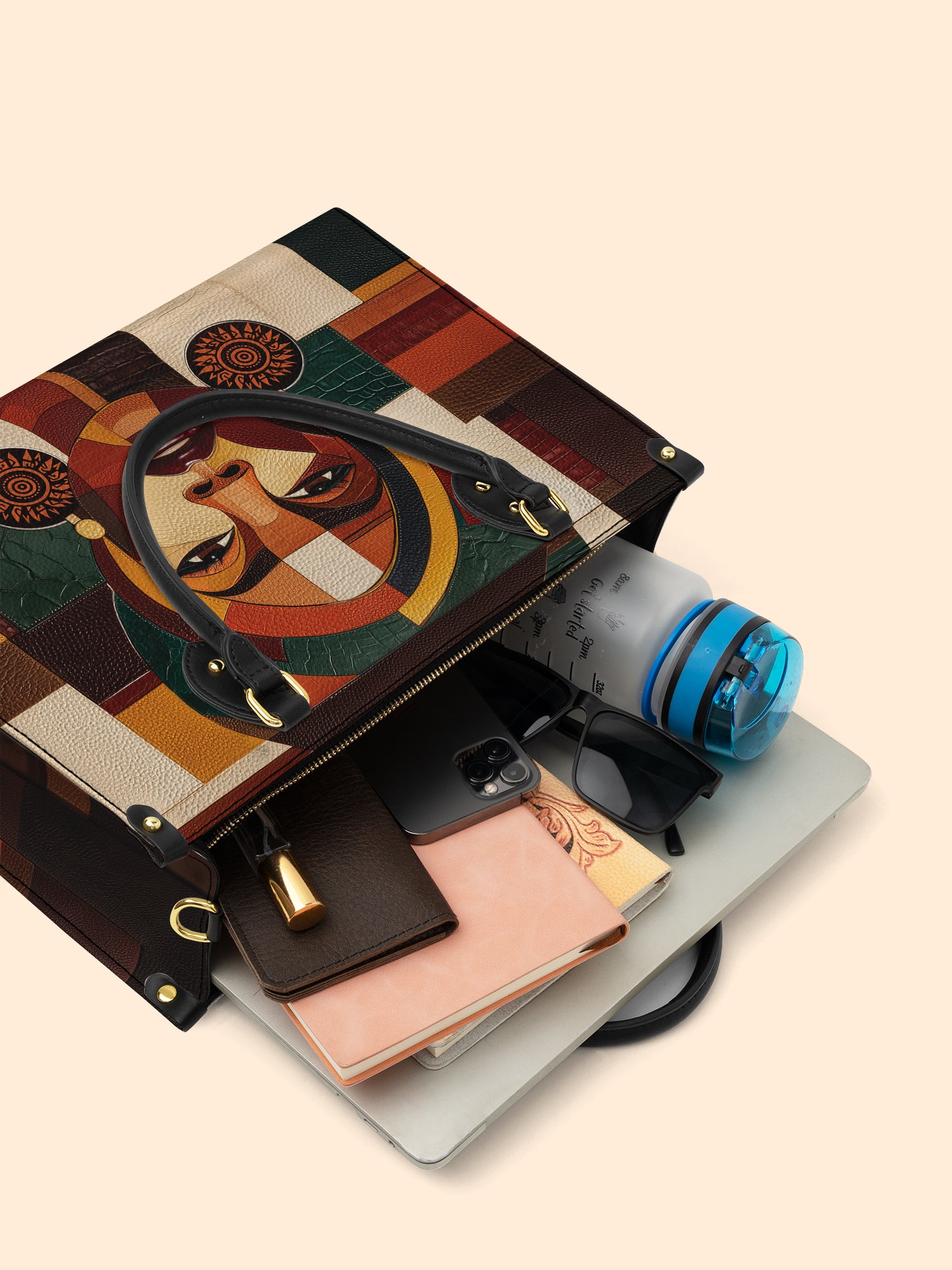 Rooted Mosaic Premium Leather Handbag QR0XD599