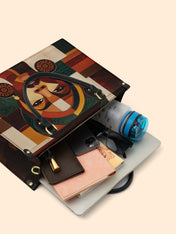 Rooted Mosaic Premium Leather Handbag QR0XD599