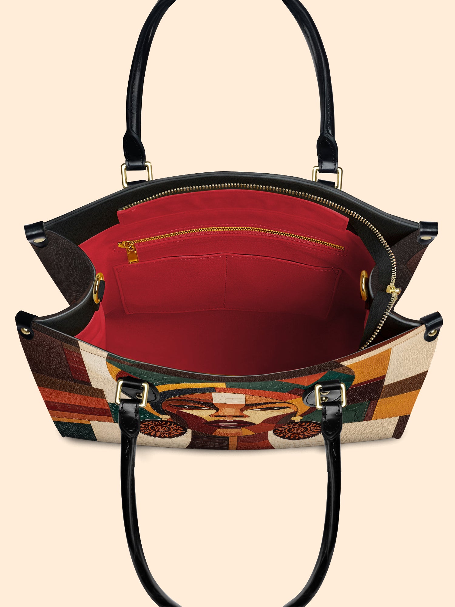 Rooted Mosaic Premium Leather Handbag QR0XD599