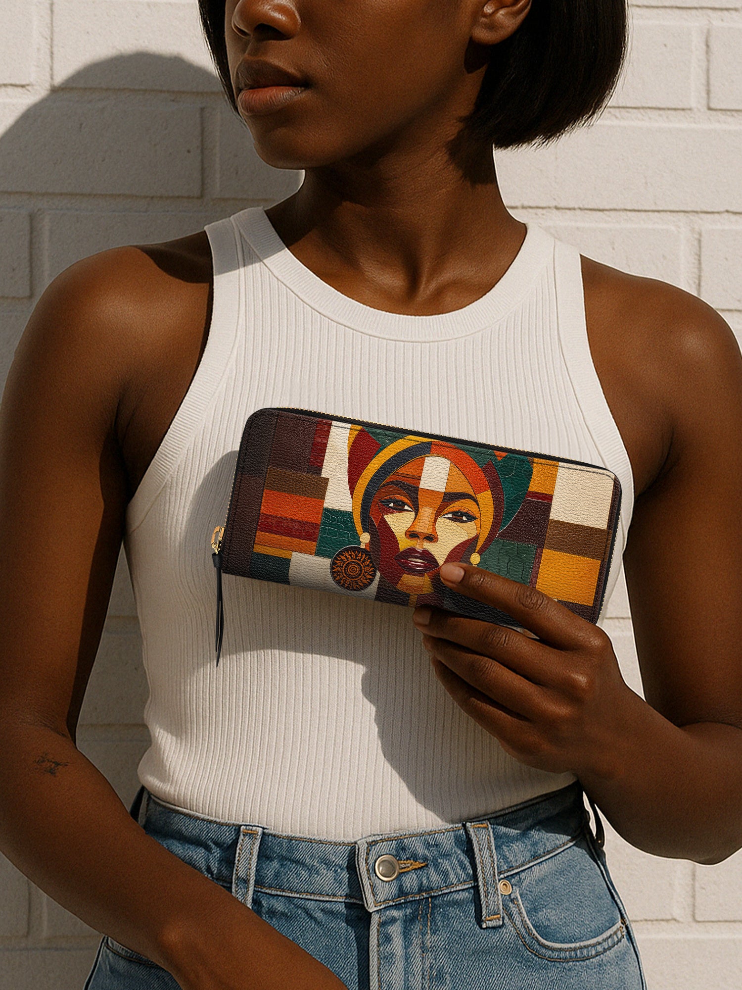 Rooted Mosaic Slimline Zippy Wallet QR0XD601