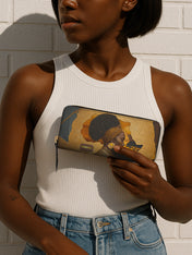African Tribe Woman Slimline Zippy Wallet