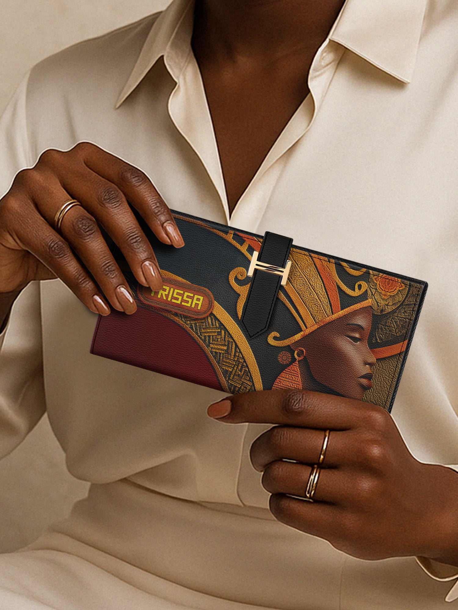 Ebony Reign Tab Closure Wallet