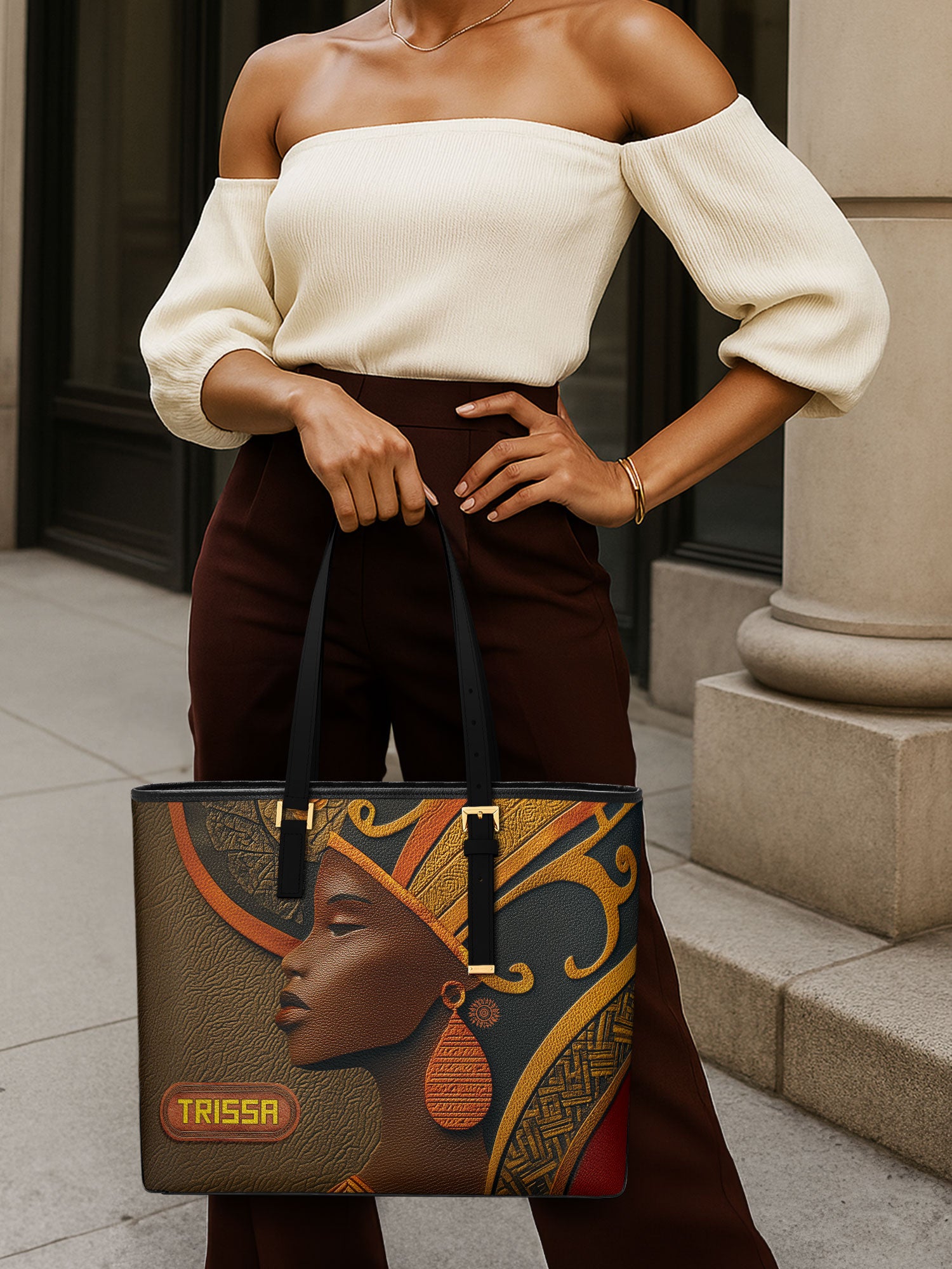 Ebony Reign Sleek Leather Tote