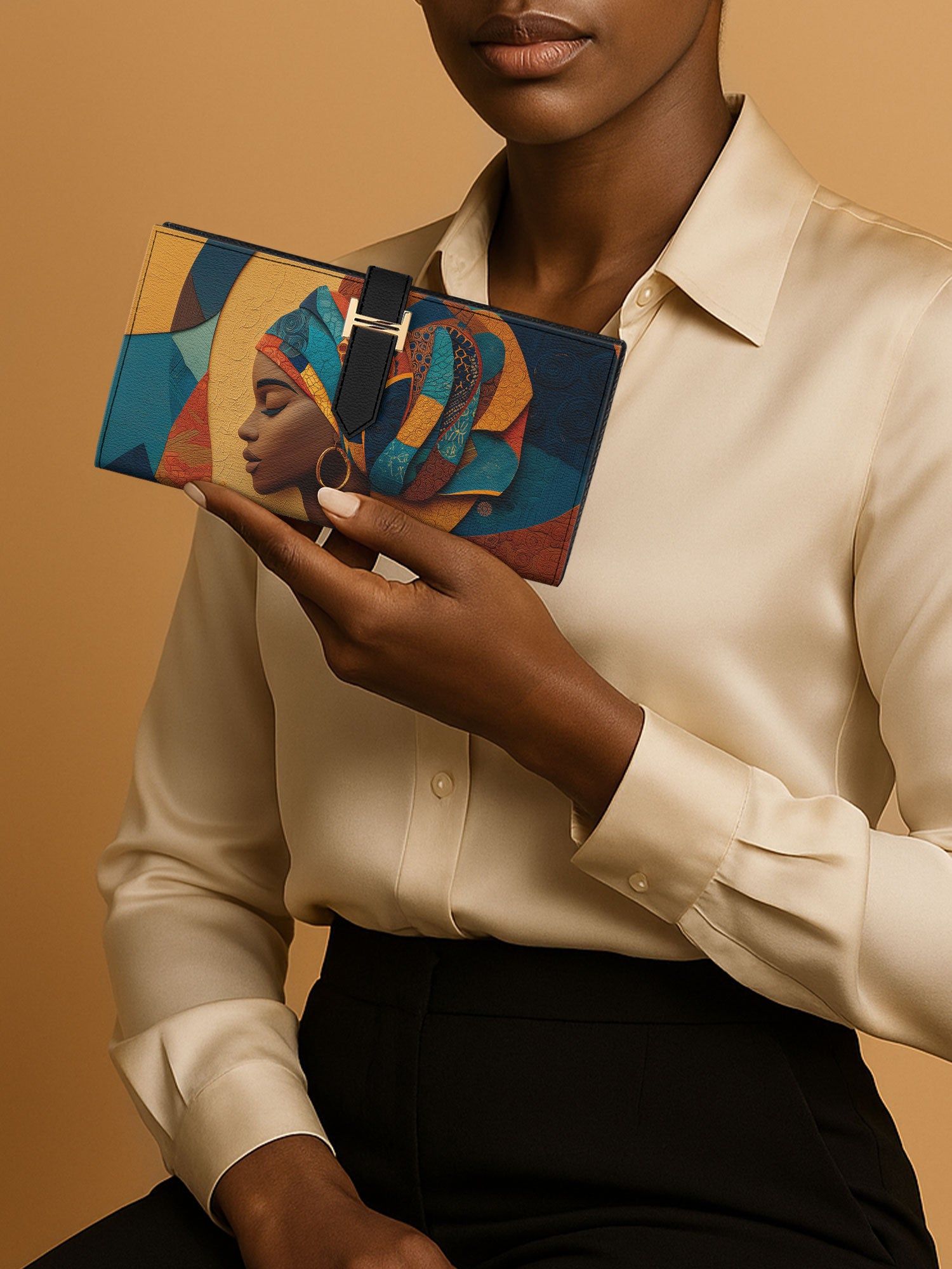Melanated Muse Tab Closure Wallet QR0HH002