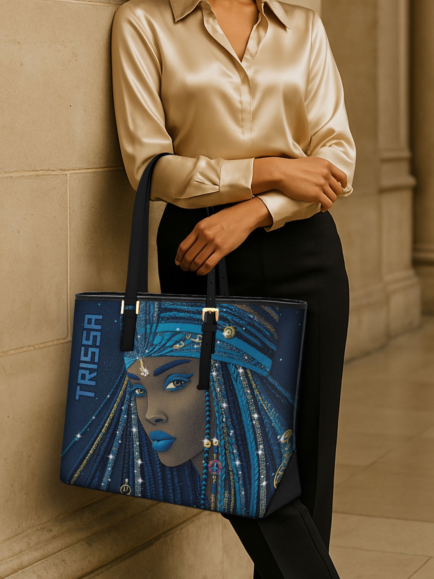 Sable Threads Sleek Leather Tote